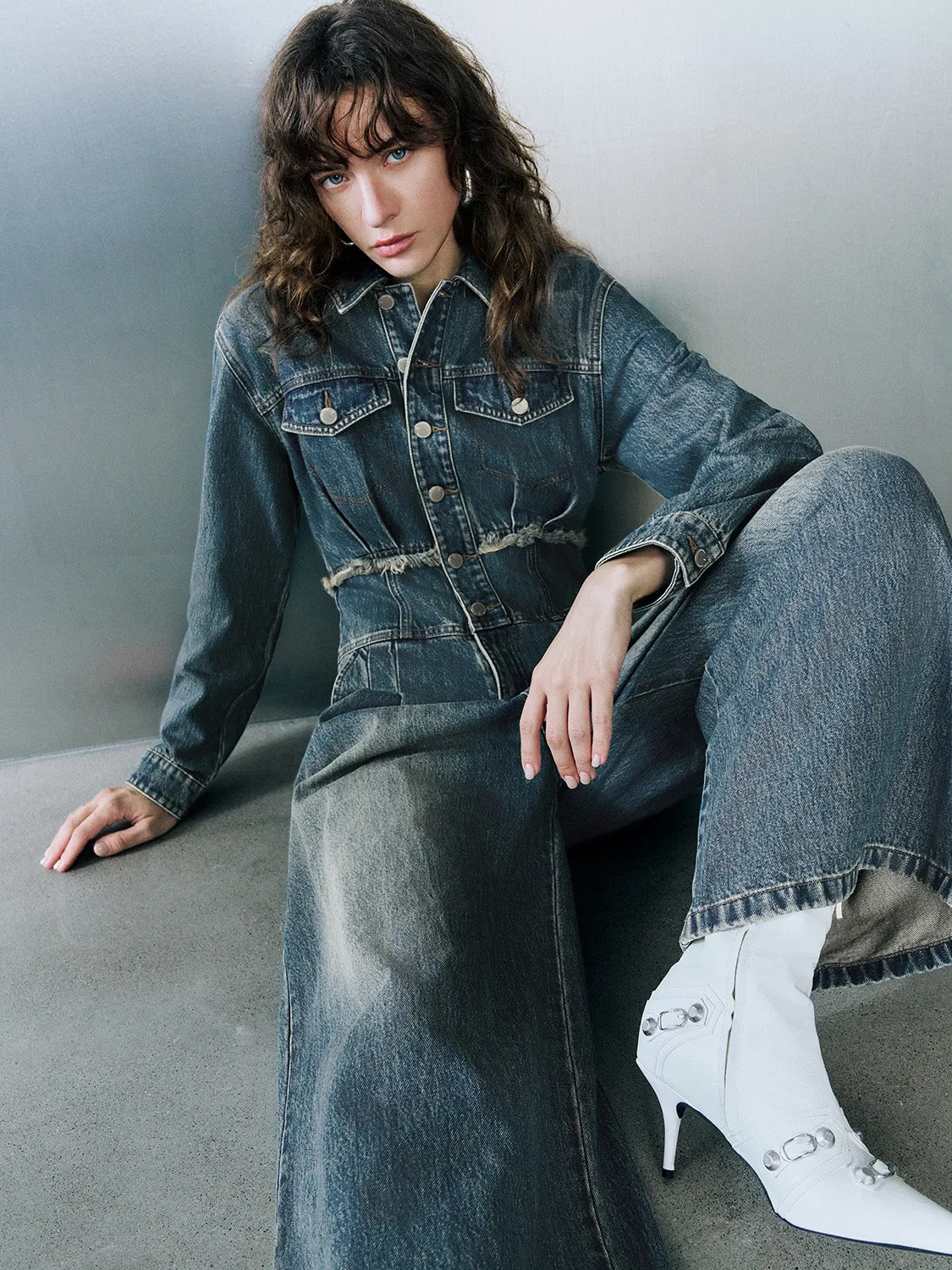 Button Up Denim Jumpsuit sold by Urban Revivo product image thumbnail 5