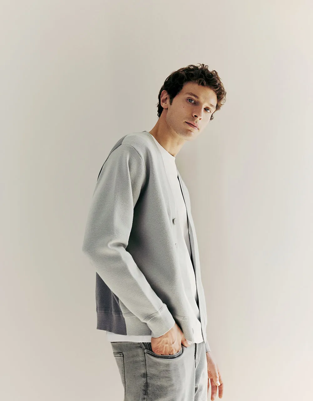 V-Neck Knitted Cardigan sold by Urban Revivo product image thumbnail 3