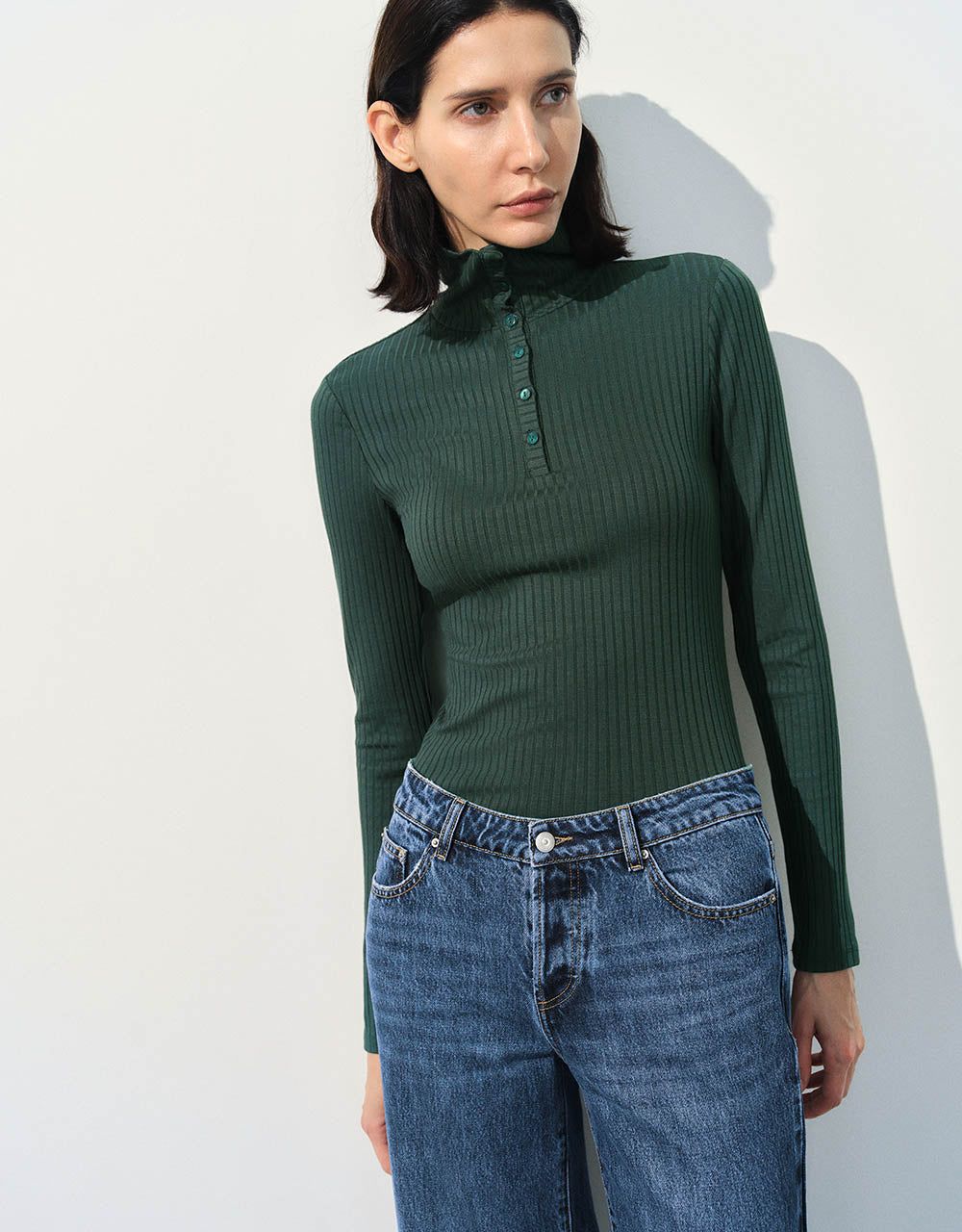 Button Half Placket Skinny Polo T-Shirt sold by Urban Revivo product image thumbnail 3