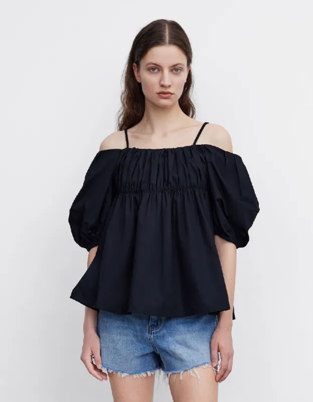 Standard Sleeve Off-Shoulder Overhead Shirt sold by Urban Revivo