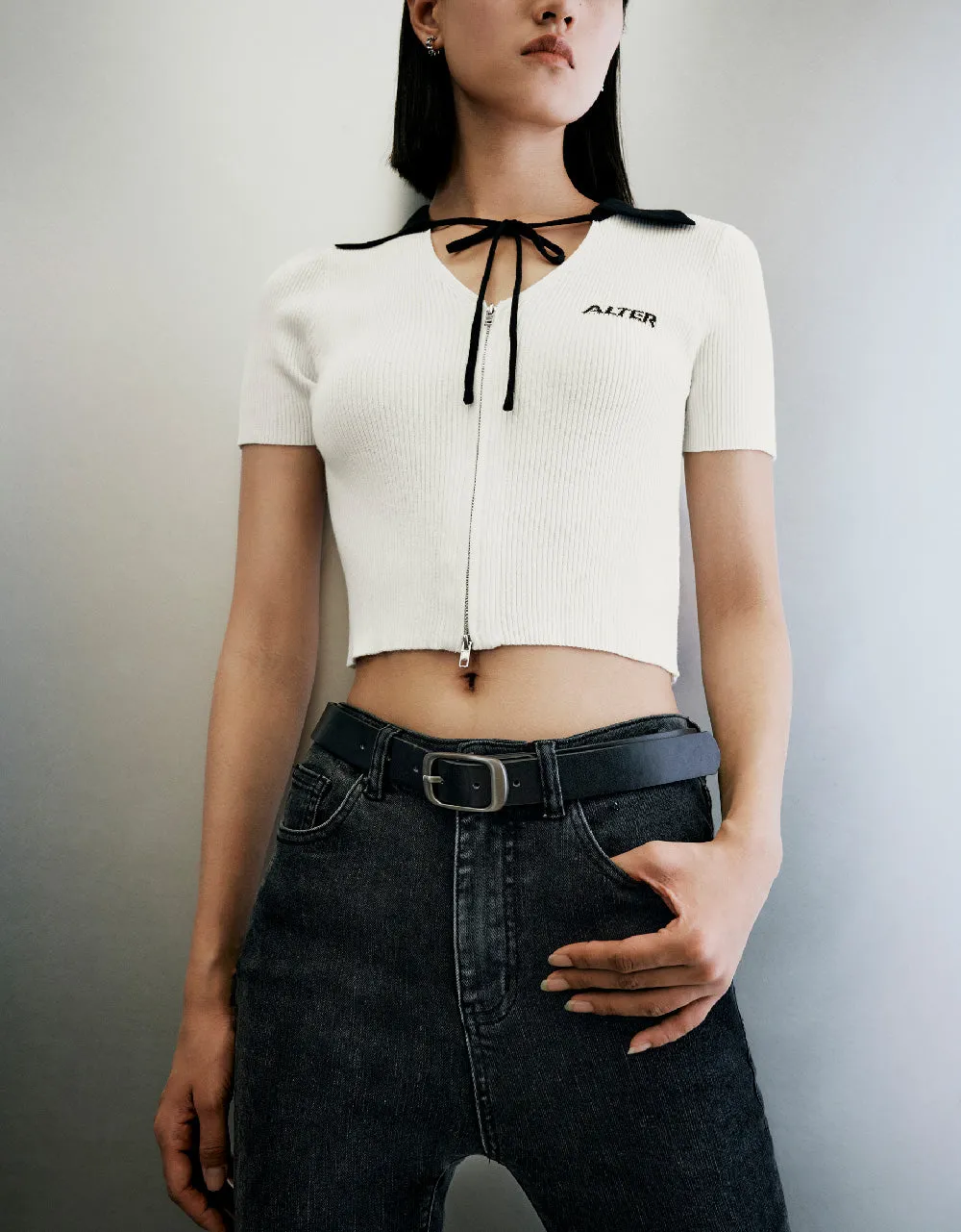 Zipper Front Knitted Cardigan sold by Urban Revivo product image thumbnail 2