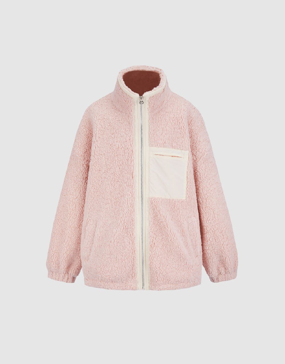 Fluffy Zipper Front Jacket sold by Urban Revivo product image thumbnail 2