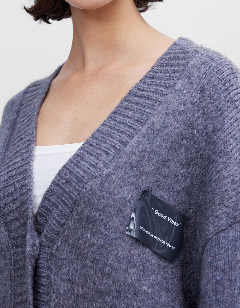 Drop Shoulder V Neck Cardigan sold by Urban Revivo product image thumbnail 3