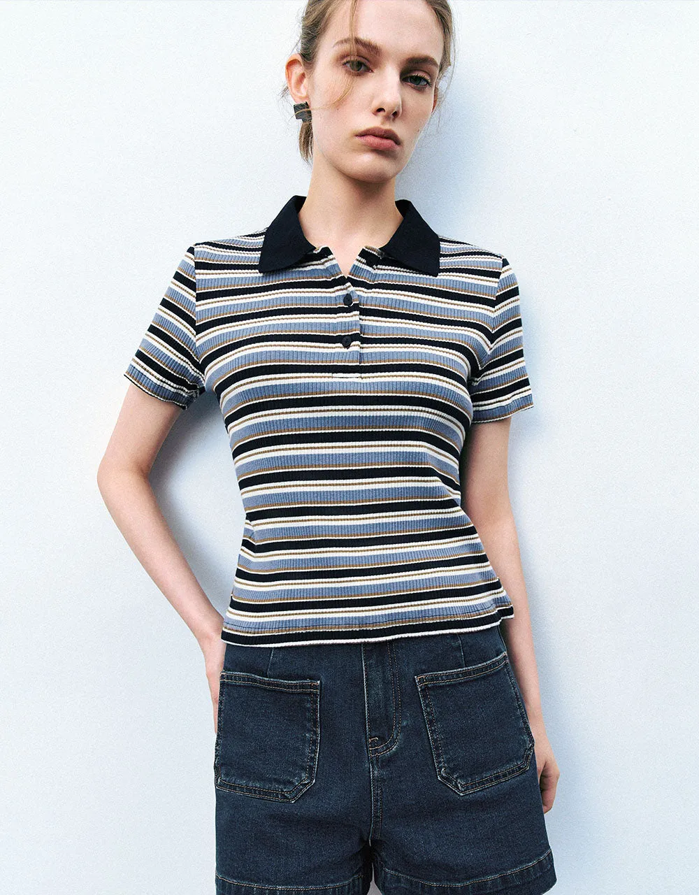 Striped Polo Shirt sold by Urban Revivo product image thumbnail 3
