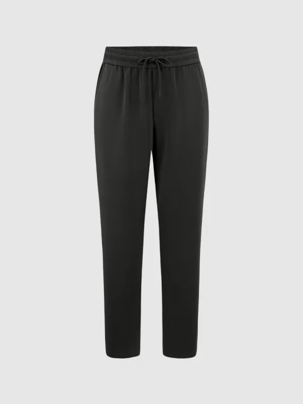 Drawstring Waist Straight Pants sold by Urban Revivo