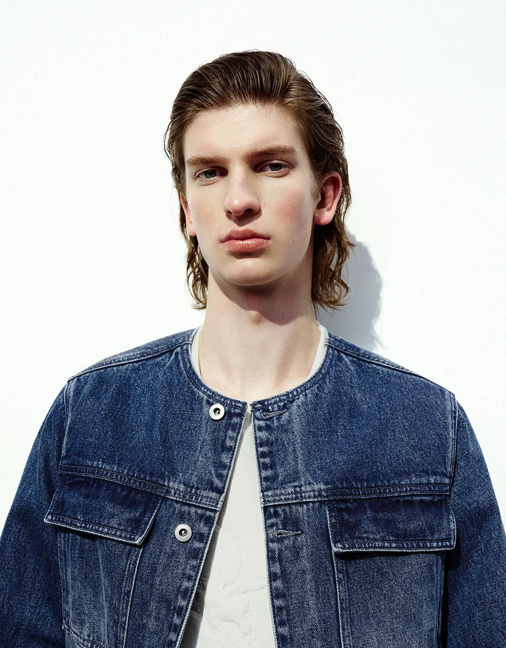 Crew Neck Denim Jacket sold by Urban Revivo product image thumbnail 4