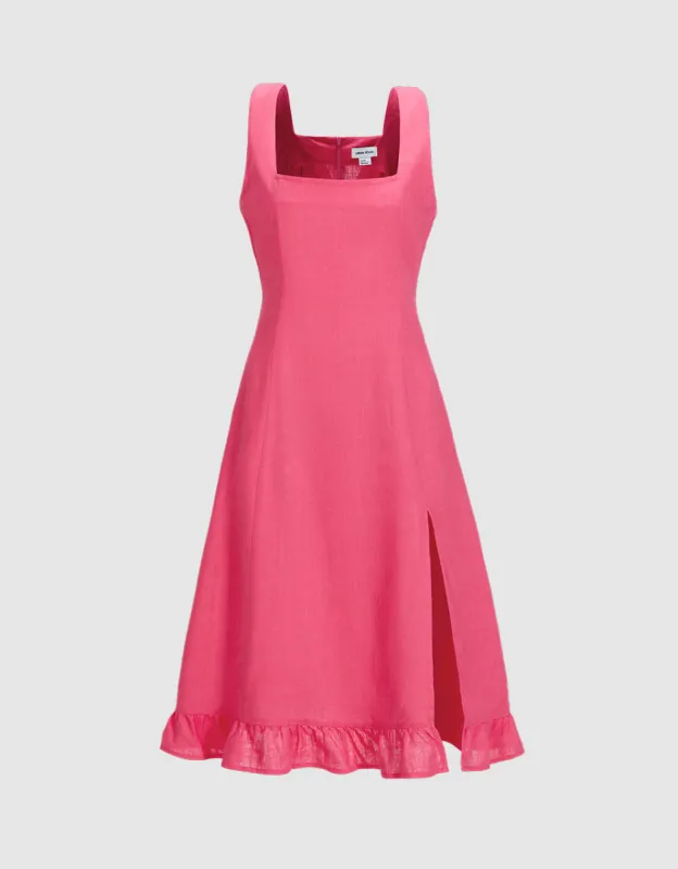 Ruffle Hem Sleeveless Midi Dress sold by Urban Revivo