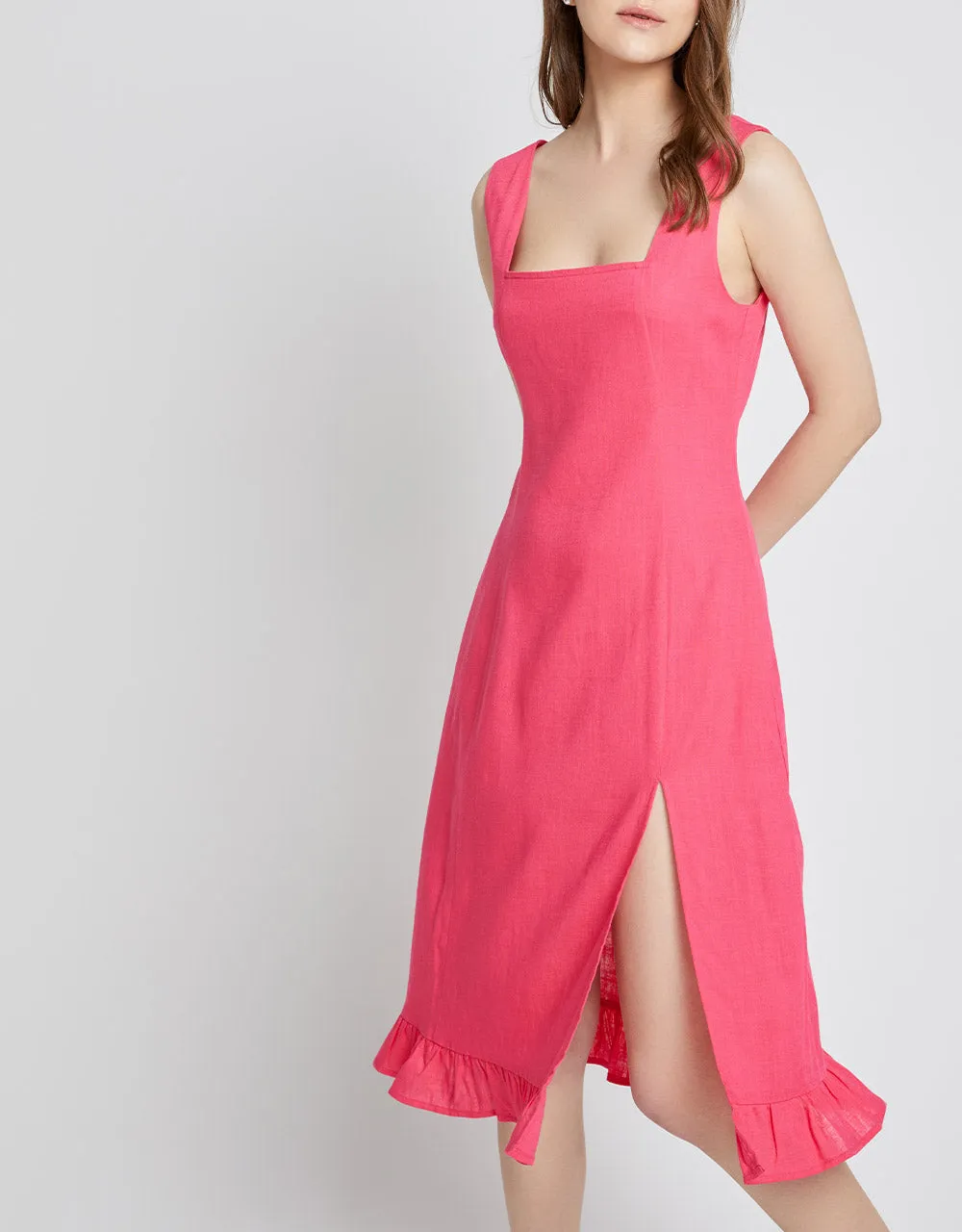 Ruffle Hem Sleeveless Midi Dress sold by Urban Revivo product image thumbnail 3