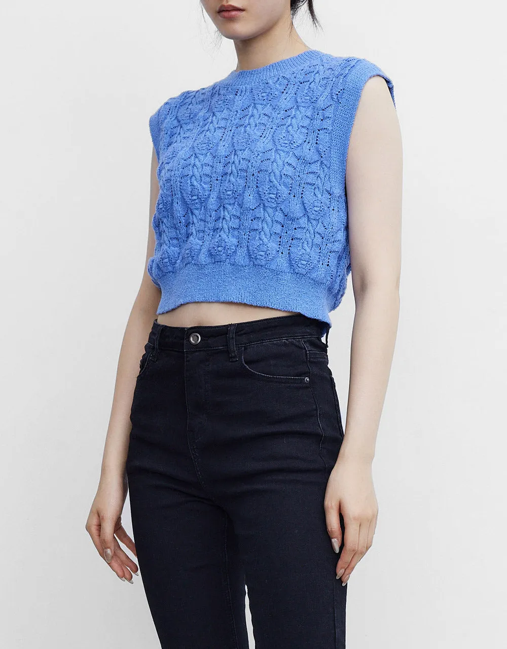 Cable Knit Sweater Vest sold by Urban Revivo product image thumbnail 4