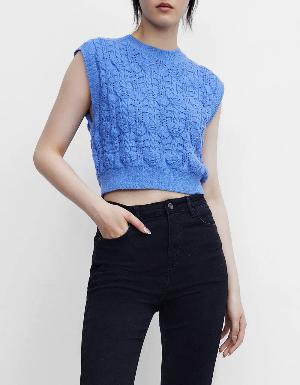 Cable Knit Sweater Vest sold by Urban Revivo product image thumbnail 2