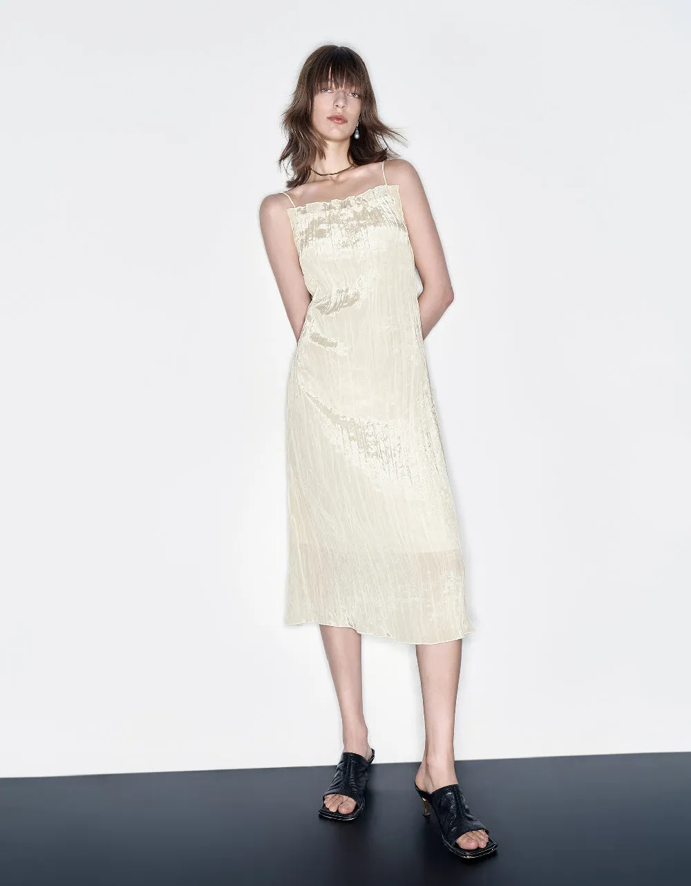 Square-cut Collar Straight Cami Dress sold by Urban Revivo