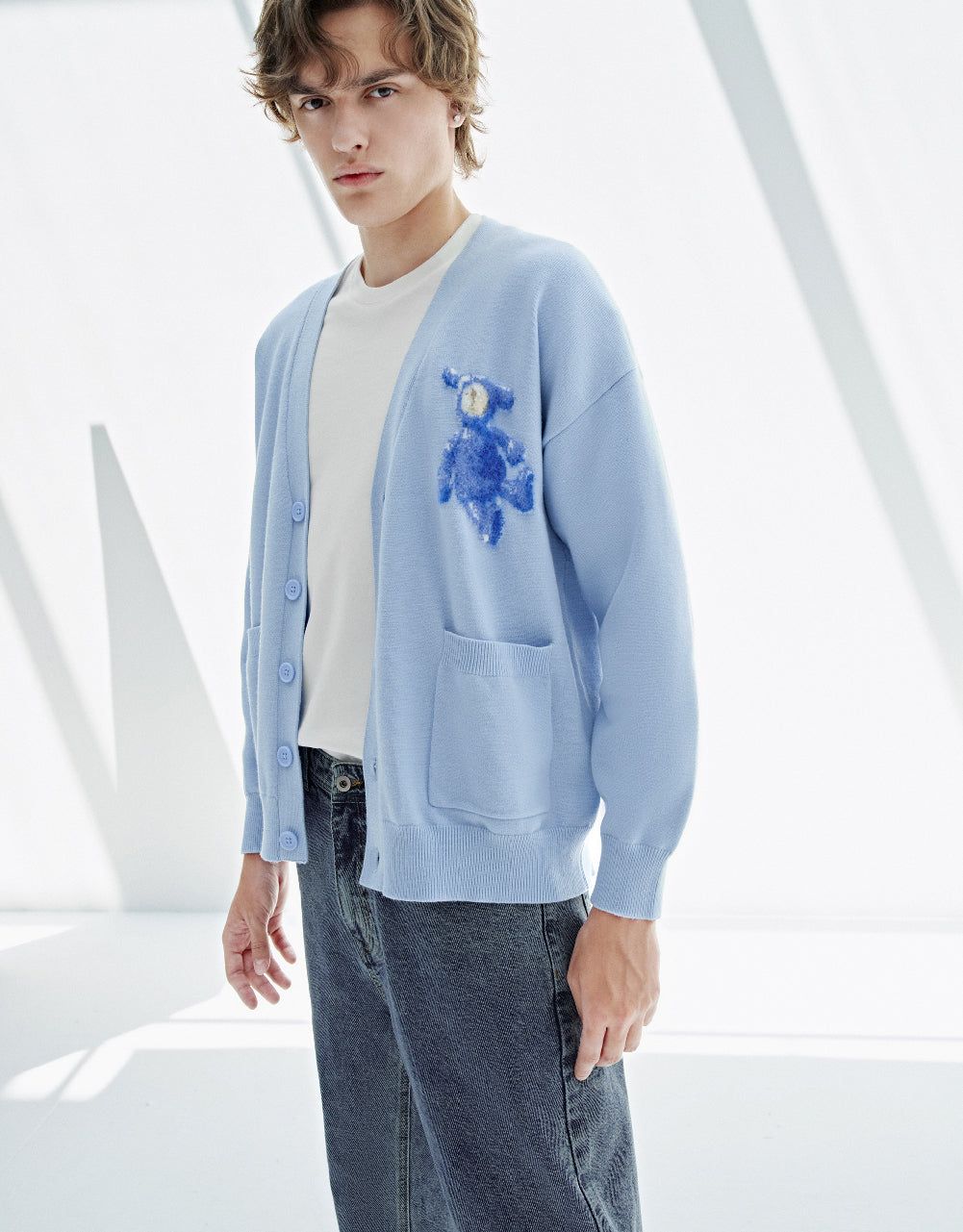 Bear Printed Knitted Cardigan sold by Urban Revivo product image thumbnail 3