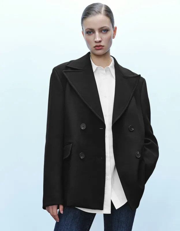 Peak Lapel Straight Tailored Blazer sold by Urban Revivo