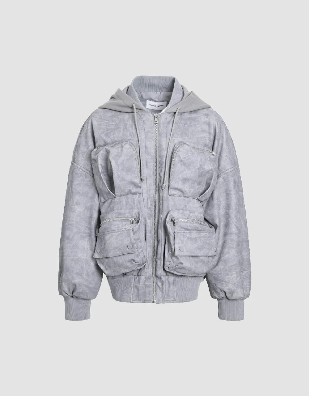 Zipper Front Hooded Padded Coat sold by Urban Revivo product image thumbnail 2