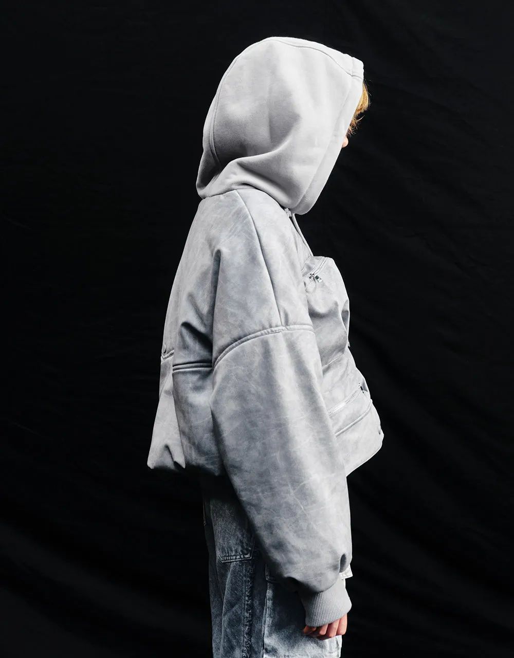 Zipper Front Hooded Padded Coat sold by Urban Revivo product image thumbnail 3