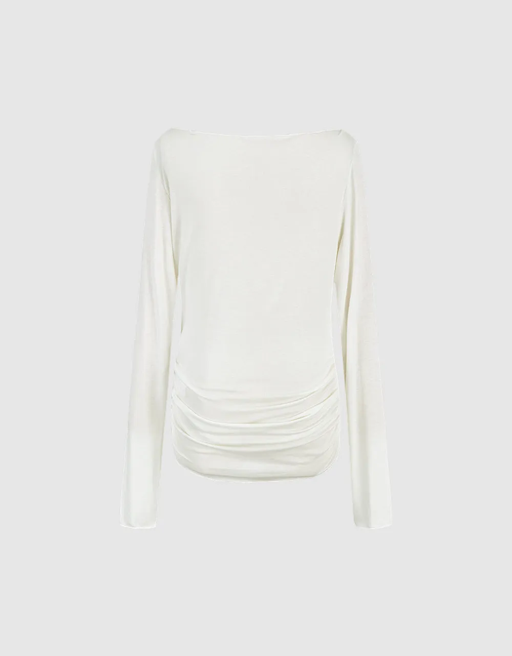 Cowl Neck Ruched Skinny T-Shirt sold by Urban Revivo product image thumbnail 5