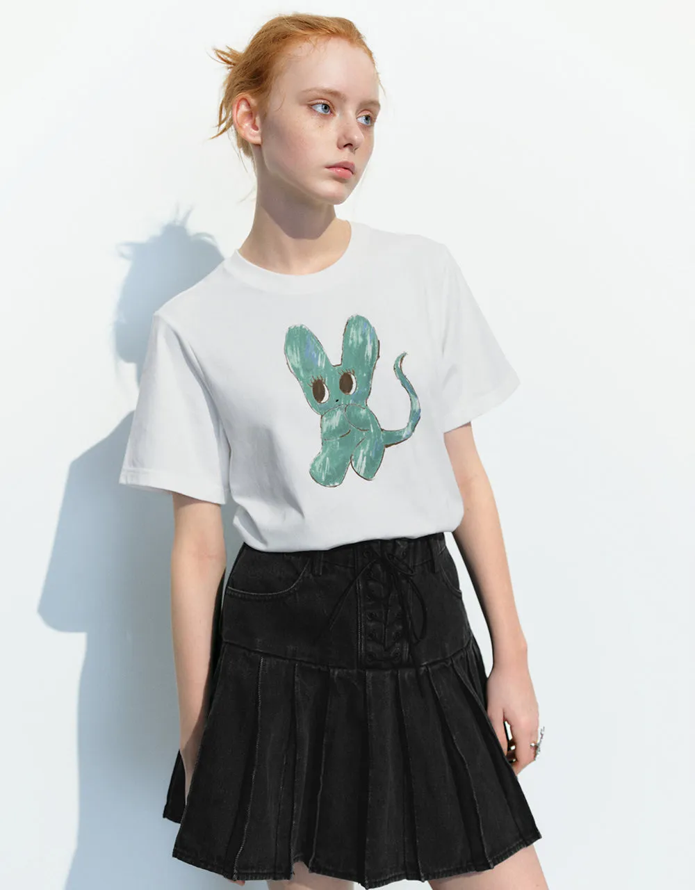 Printed Crew Neck Loose T-Shirt sold by Urban Revivo