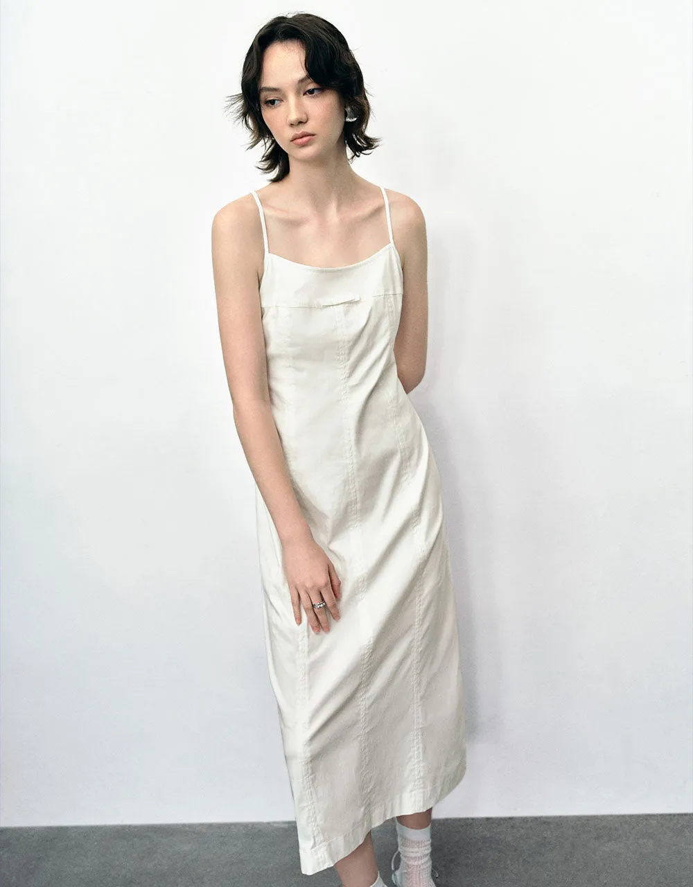 Square-cut Collar A-Line Cami Dress sold by Urban Revivo product image thumbnail 3