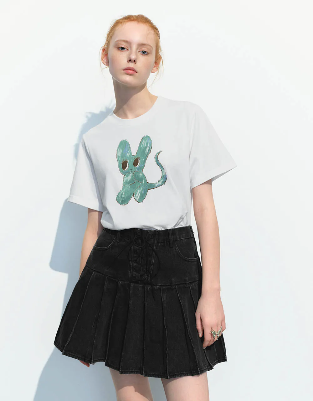 Printed Crew Neck Loose T-Shirt sold by Urban Revivo product image thumbnail 3