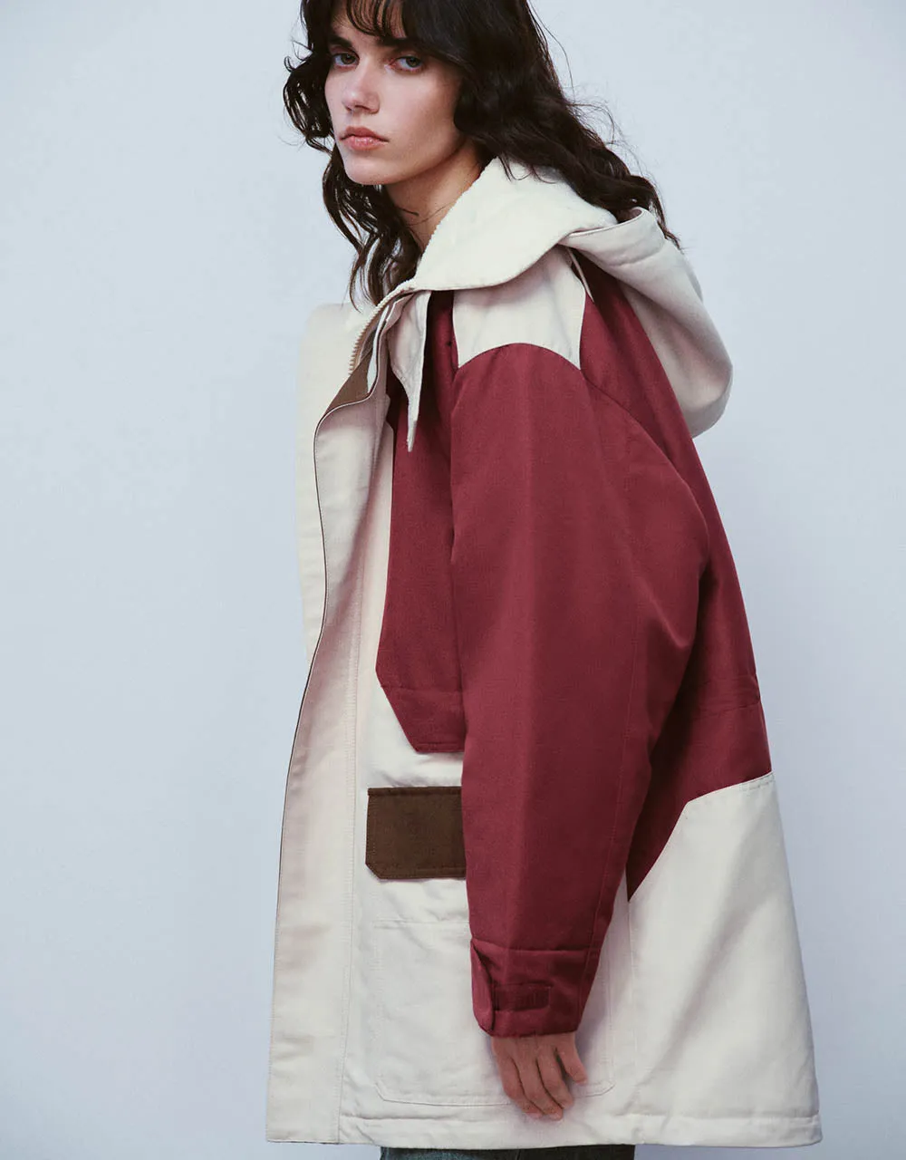 Colorblocks Hooded Padded Coat sold by Urban Revivo product image thumbnail 3