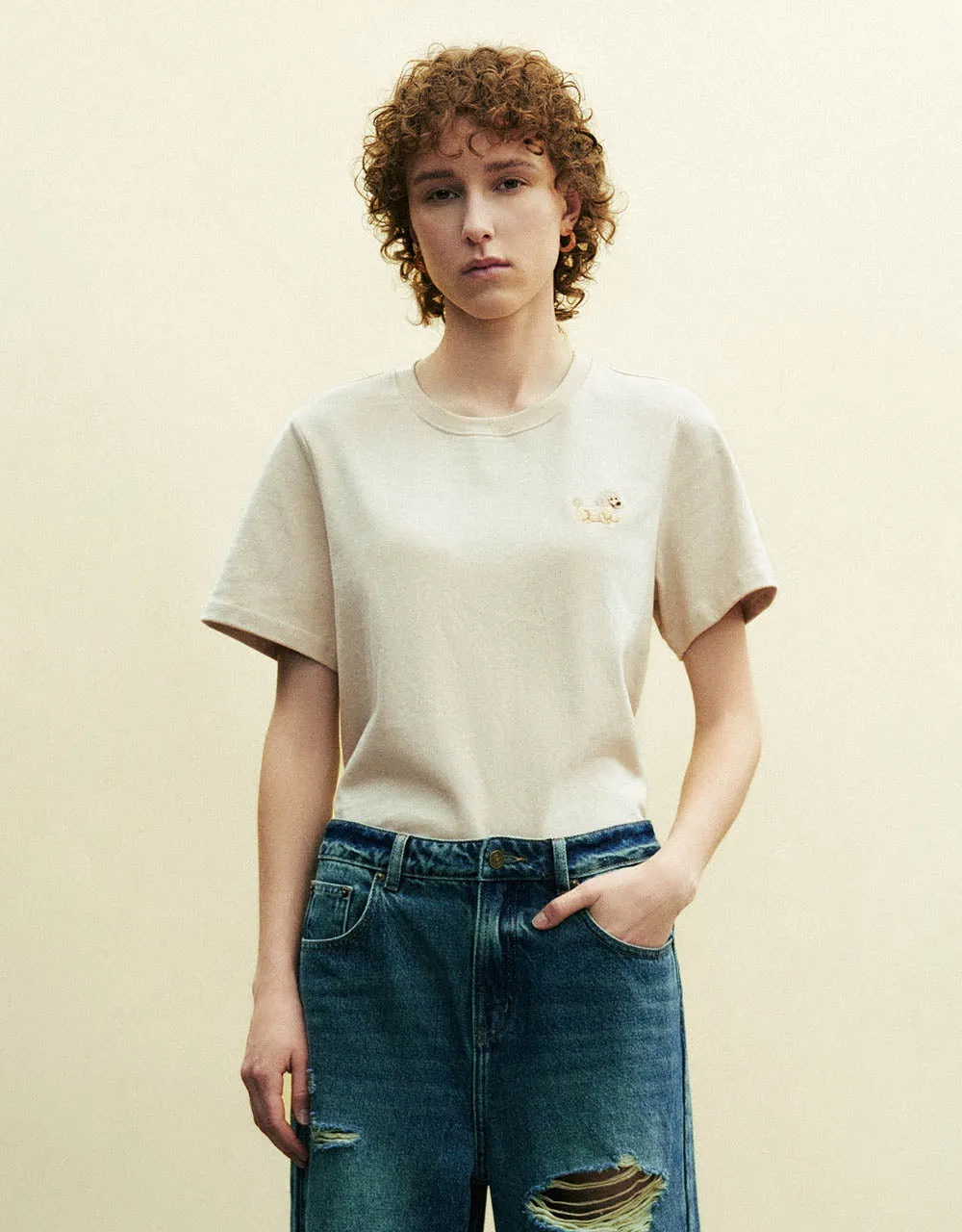 Crew Neck Straight T-Shirt sold by Urban Revivo