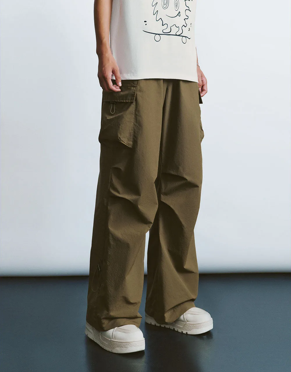 Elastic Waist Wide-Leg Pants sold by Urban Revivo product image thumbnail 3