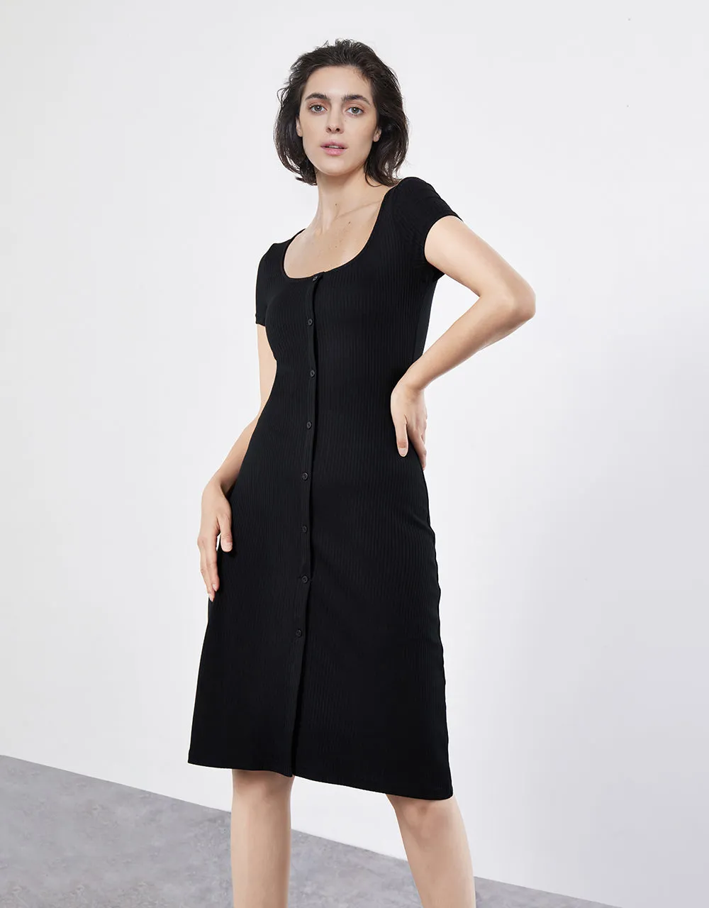 Button Front Knitted Dress sold by Urban Revivo product image thumbnail 2