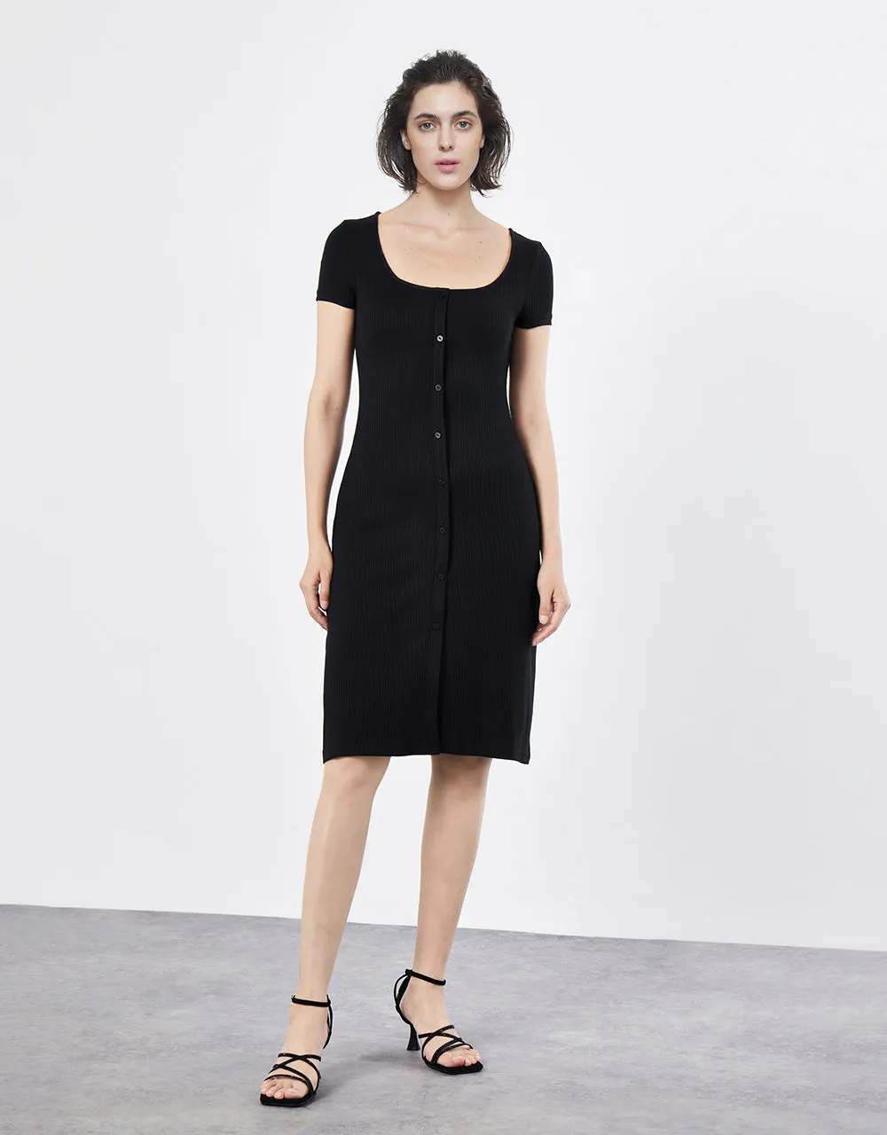 Button Front Knitted Dress sold by Urban Revivo product image thumbnail 3