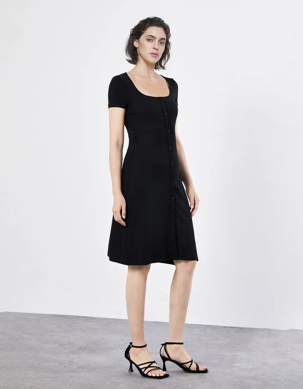 Button Front Knitted Dress sold by Urban Revivo product image thumbnail 4