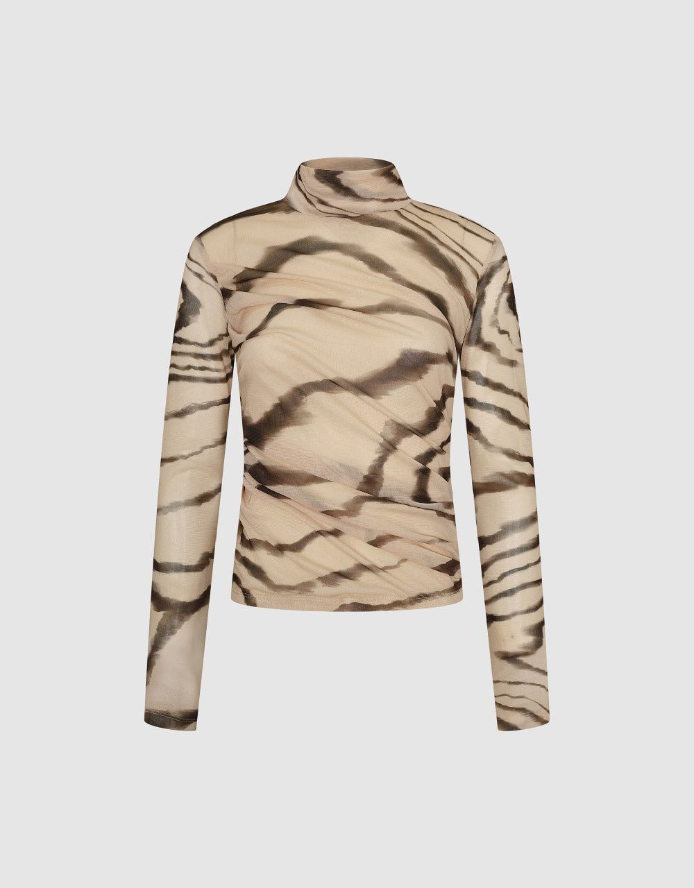 Printed Stand Collar Skinny T-Shirt sold by Urban Revivo product image thumbnail 2