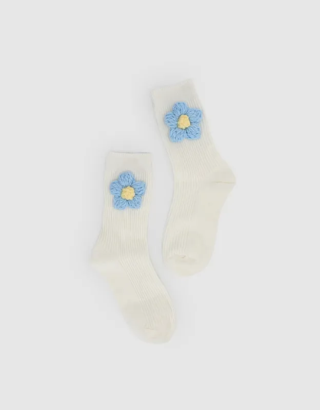 Flower Décor Mid-Length Socks sold by Urban Revivo