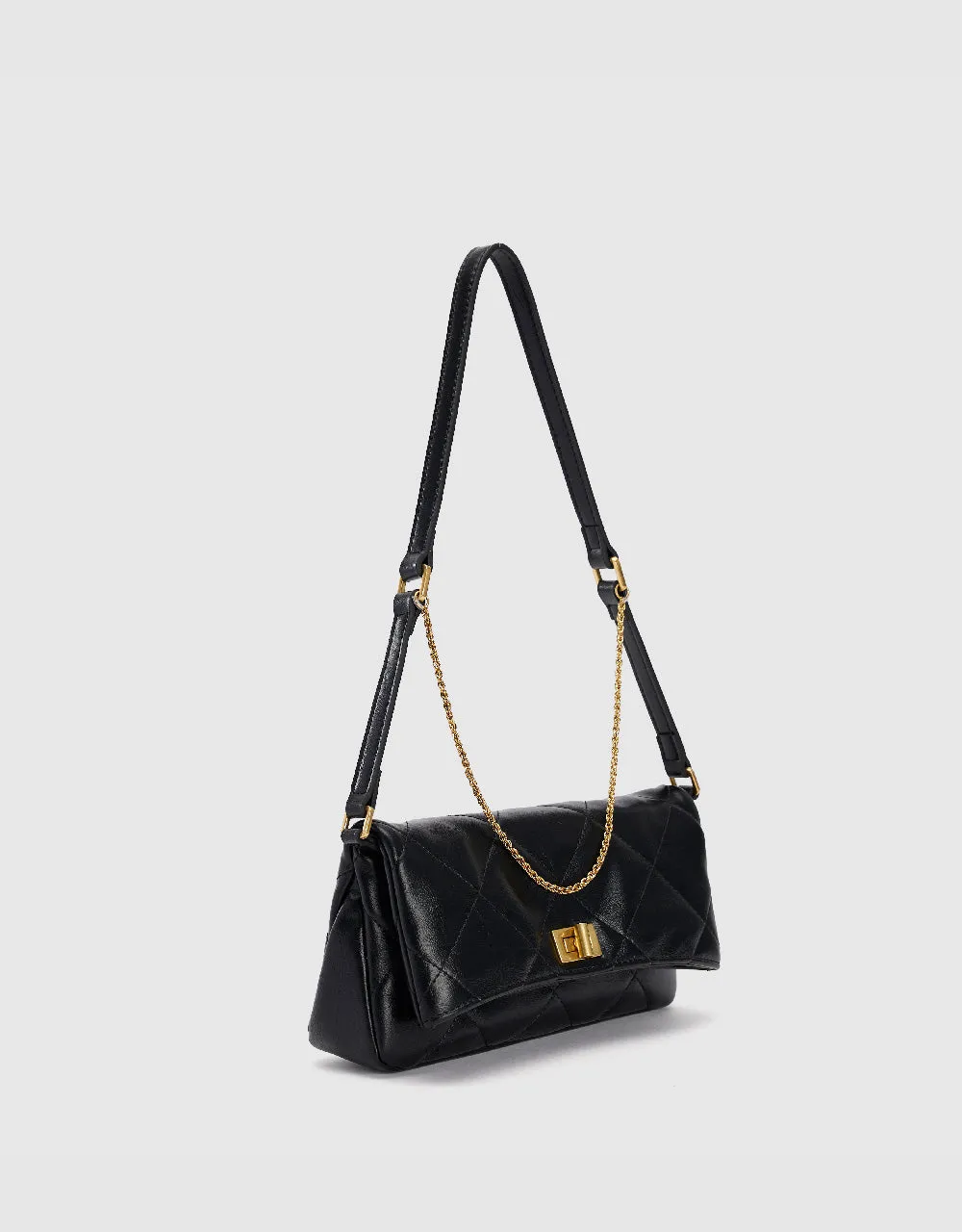 Quilted Embossed Vegan Leather Shoulder Bag sold by Urban Revivo product image thumbnail 3