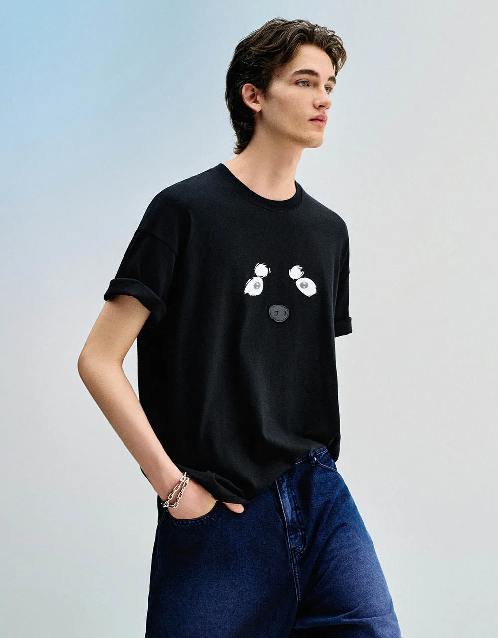 Crew Neck Loose T-Shirt sold by Urban Revivo