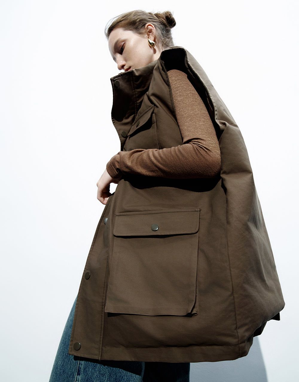 Press Button Padded Waistcoat sold by Urban Revivo product image thumbnail 3