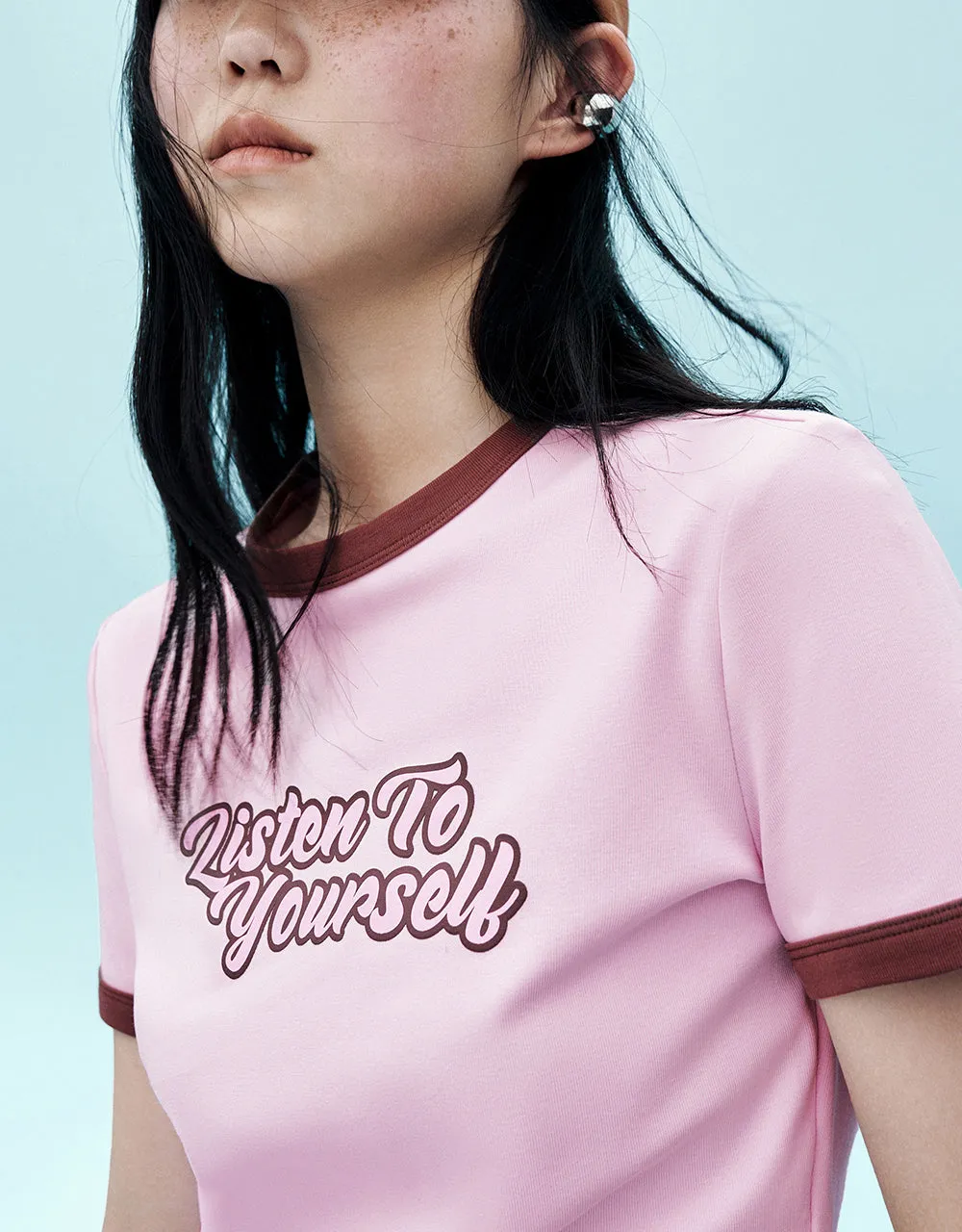 Letter Printed Crew Neck Regular T-Shirt sold by Urban Revivo product image thumbnail 5