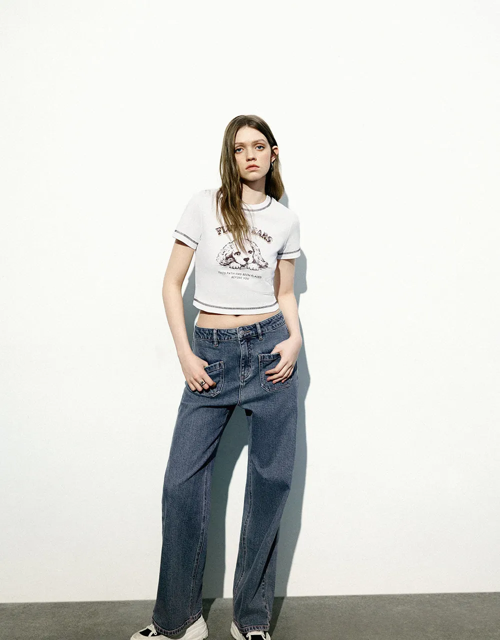 Pets Printed Crew Neck Skinny T-Shirt sold by Urban Revivo product image thumbnail 3