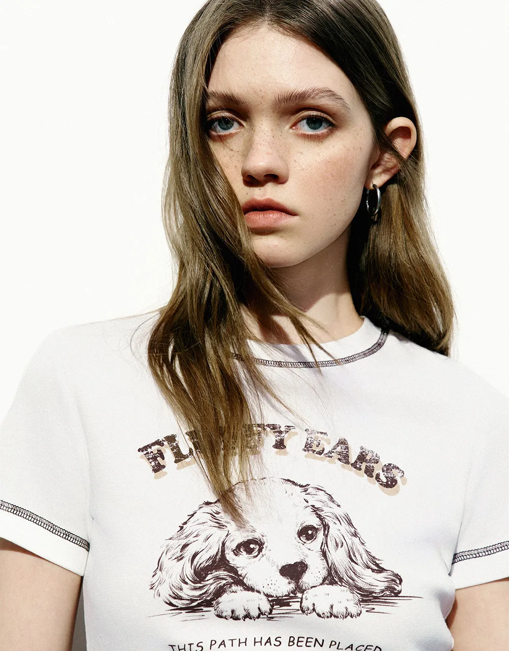 Pets Printed Crew Neck Skinny T-Shirt sold by Urban Revivo product image thumbnail 4