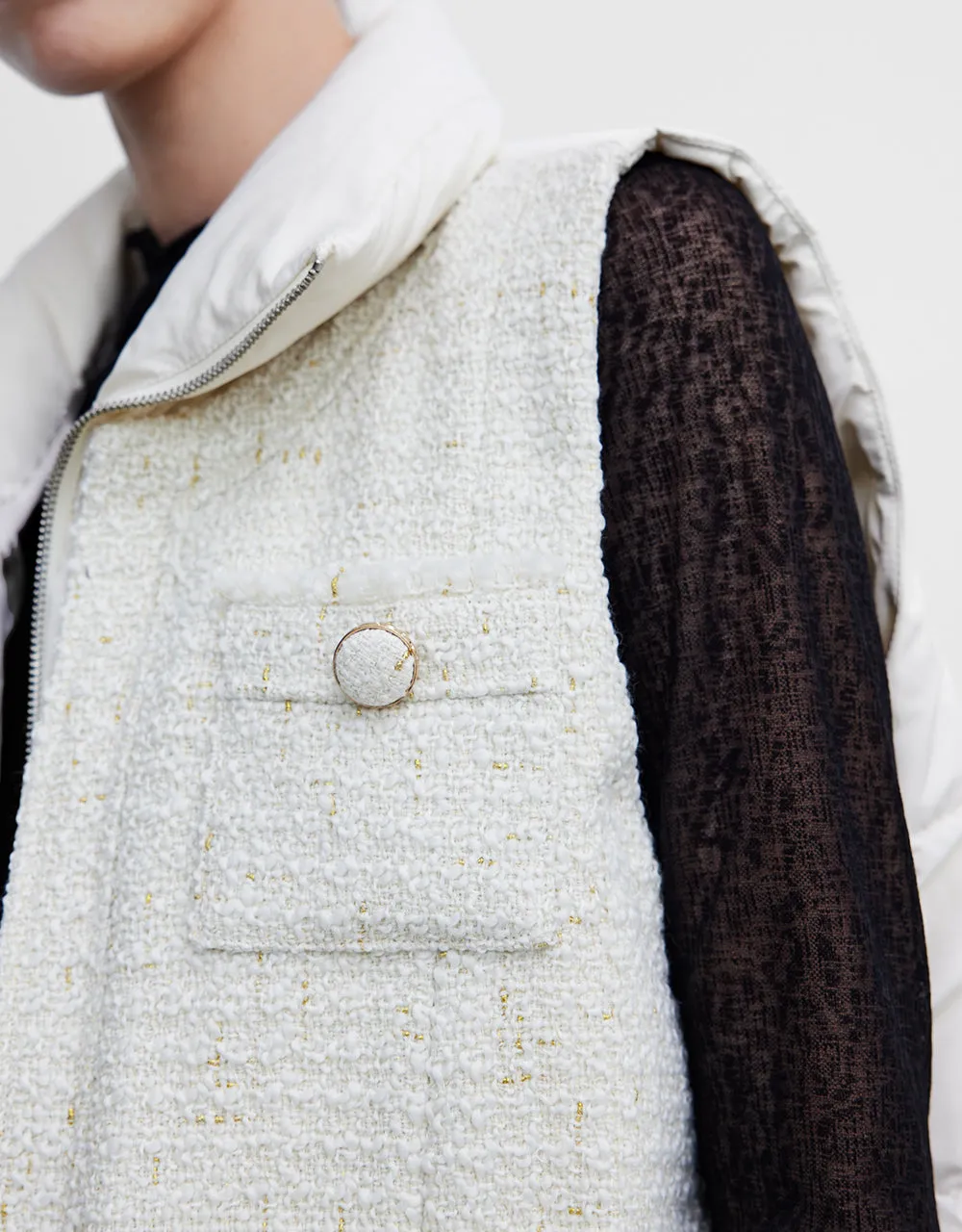 Combination Tweed Down Gilet sold by Urban Revivo product image thumbnail 3