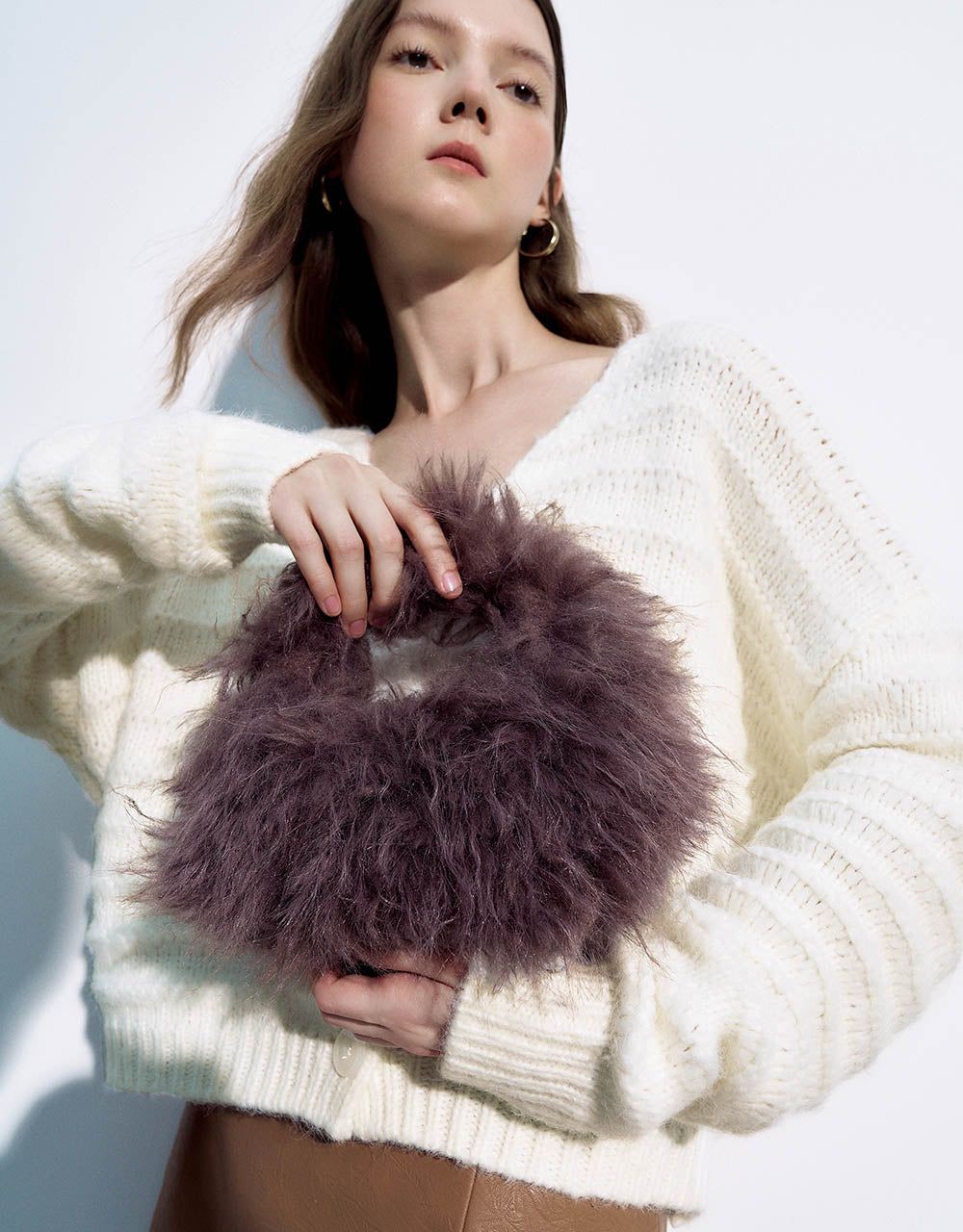 Puff Sleeve V-Neck Knitted Cardigan sold by Urban Revivo product image thumbnail 5