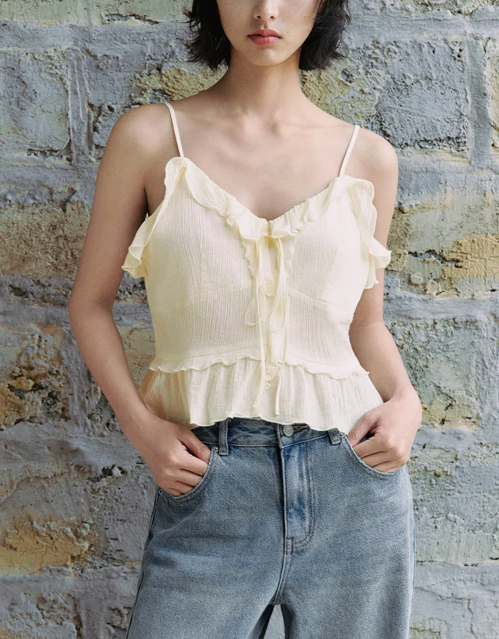 Ruffle U Neck Cami Top sold by Urban Revivo product image thumbnail 2