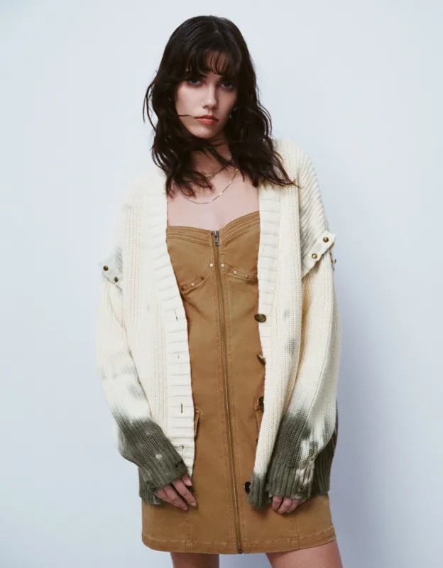 Printed V-Neck Knitted Cardigan sold by Urban Revivo