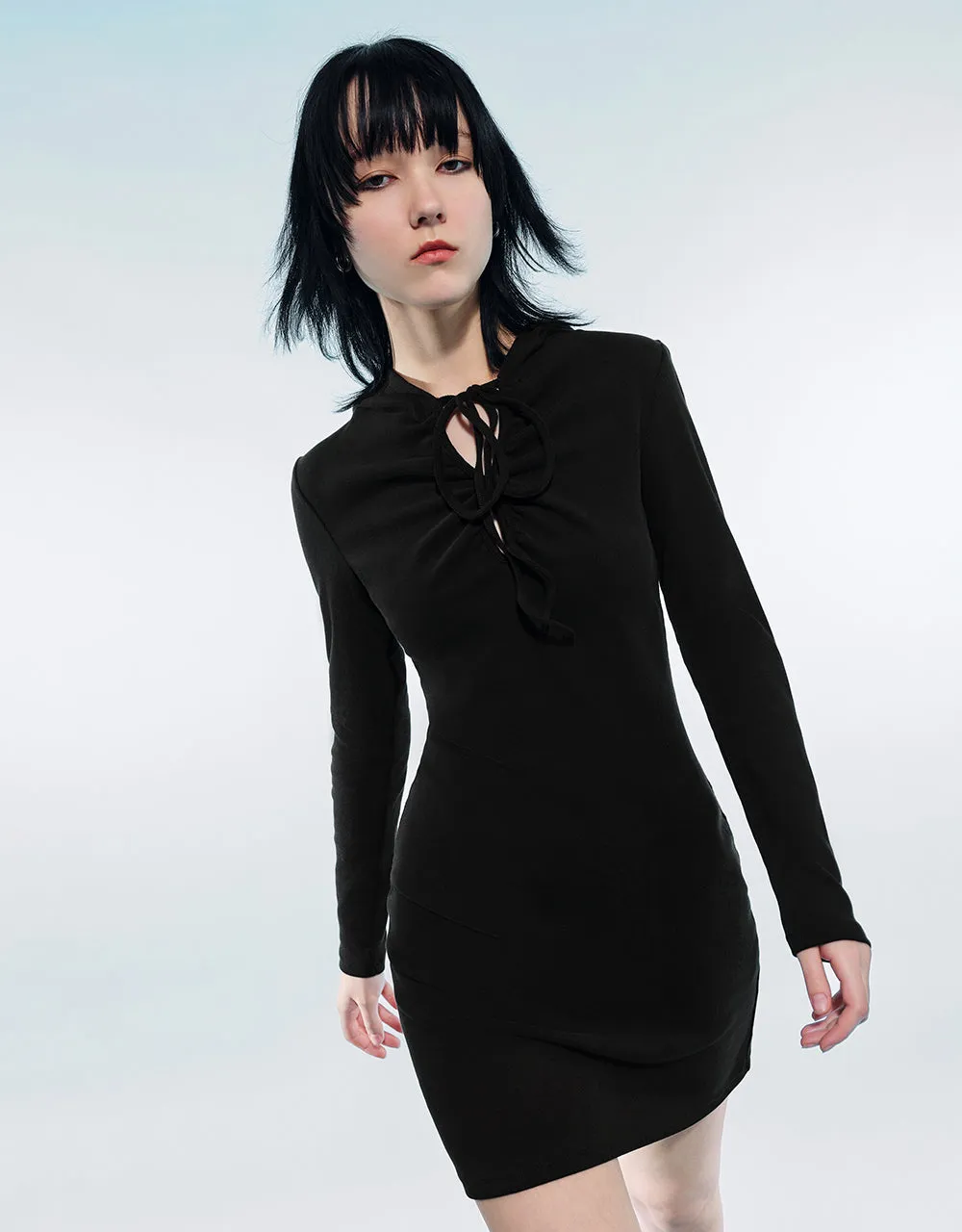 O-Ring Hooded Skinny Dress sold by Urban Revivo