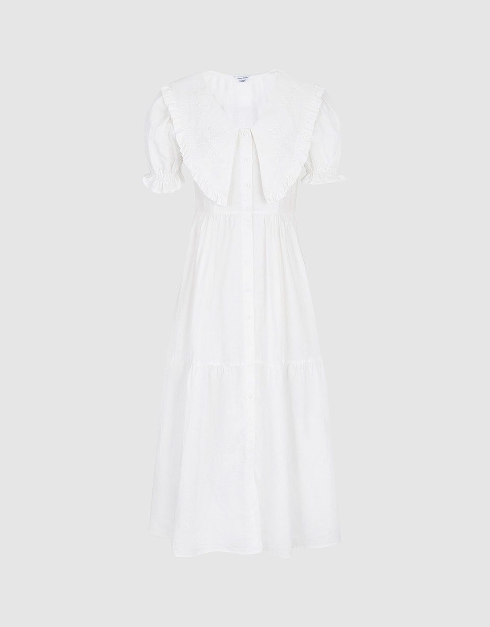 Statement Collar Button Front Denim Dress sold by Urban Revivo