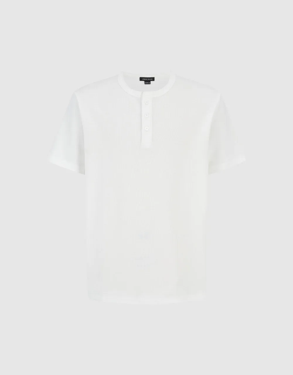 Button Half Placket Crew Neck Straight T-Shirt sold by Urban Revivo product image thumbnail 2