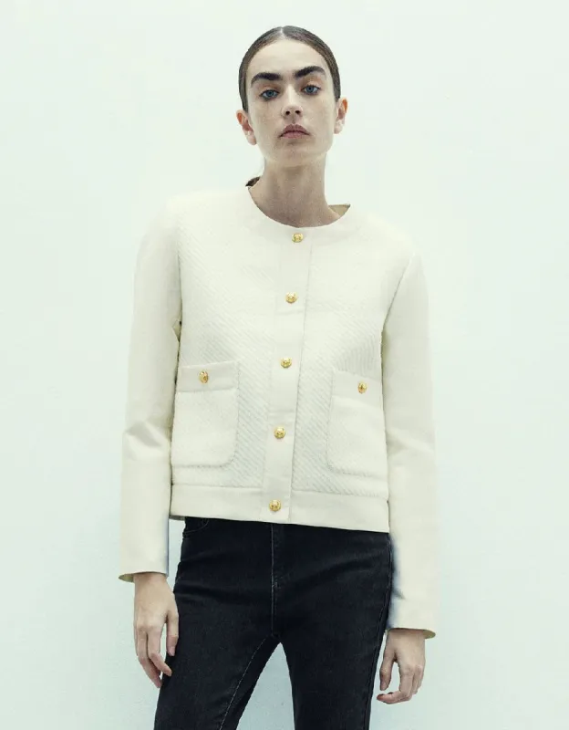 Crew Neck Straight Jacket sold by Urban Revivo