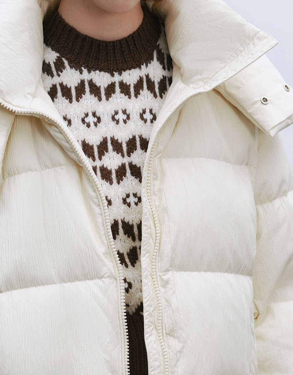 Textured Down Jacket With Hood sold by Urban Revivo product image thumbnail 3