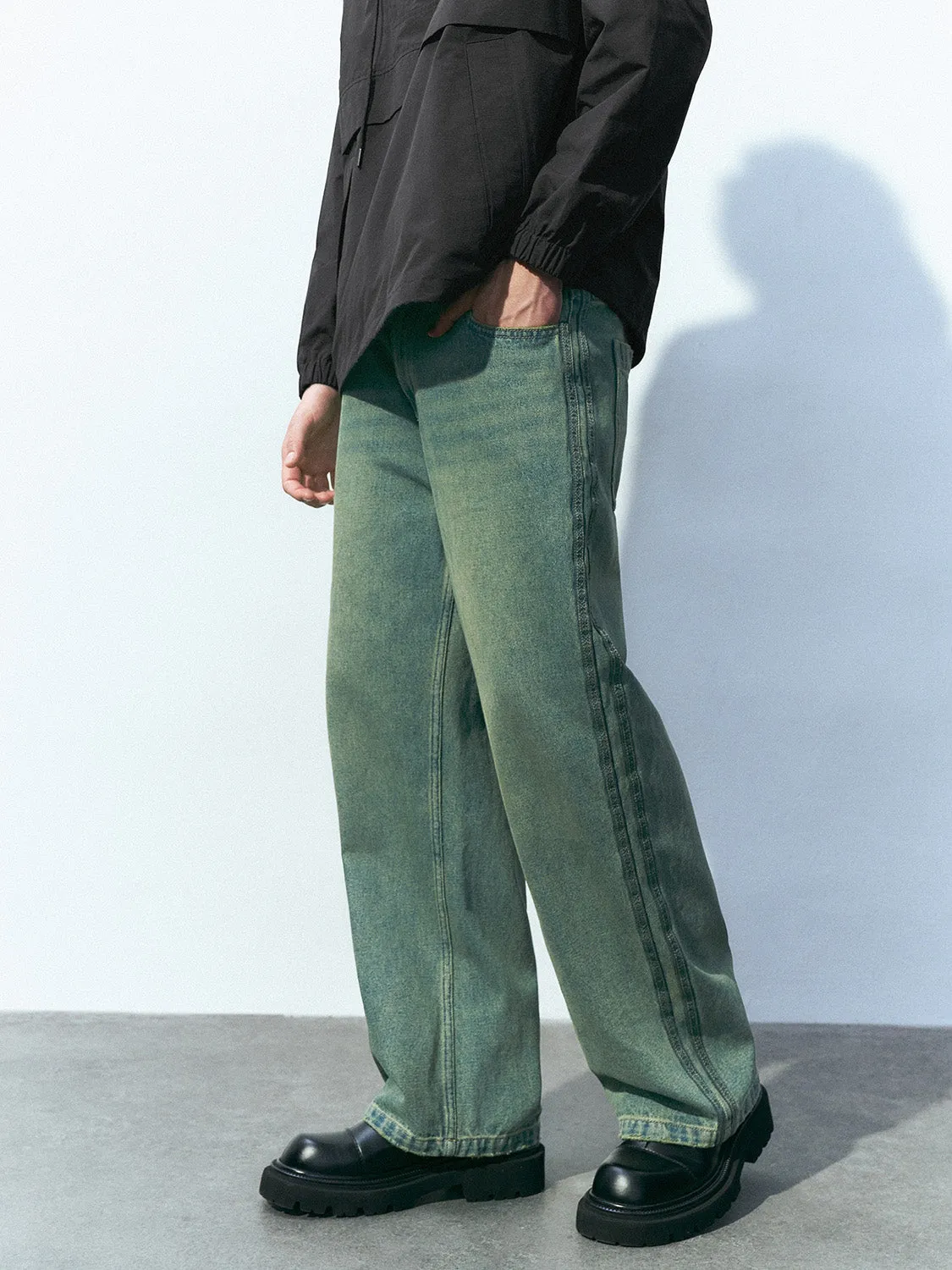 Loose Straight Jeans sold by Urban Revivo product image thumbnail 3