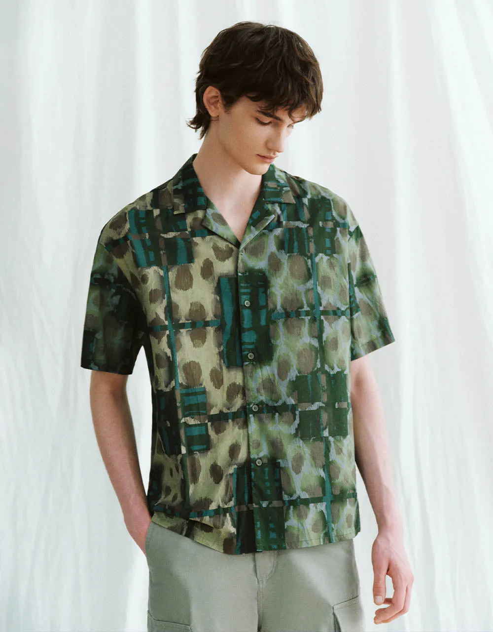 Printed Straight Loose Shirt sold by Urban Revivo