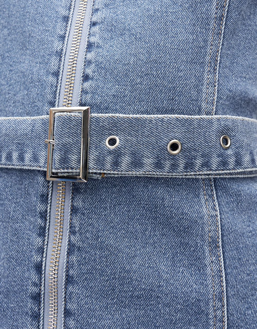 Zip Front Belted Cami Denim Dress sold by Urban Revivo product image thumbnail 2