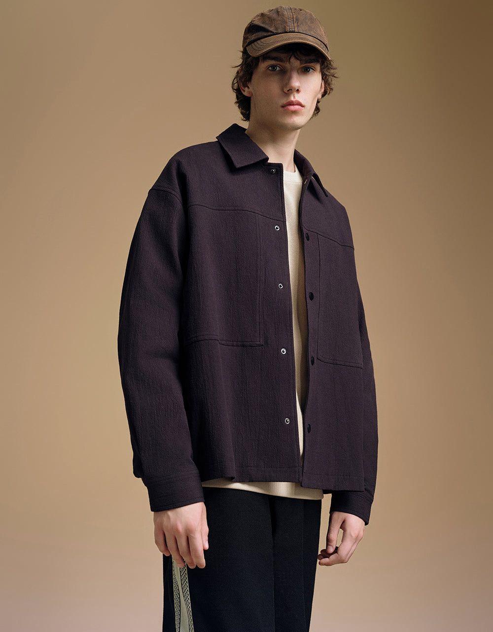 Press Button Textured Jacket sold by Urban Revivo product image thumbnail 3